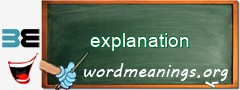 WordMeaning blackboard for explanation